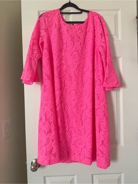 Lilly Pulitzer Hot Pink Ophelia Lace Shift Dress